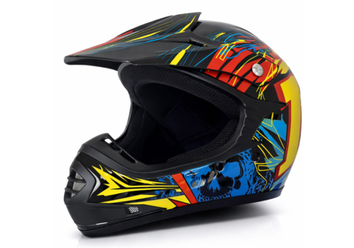 Godkendt ATV- og Crosserhjelm til børn – Thunder Black.