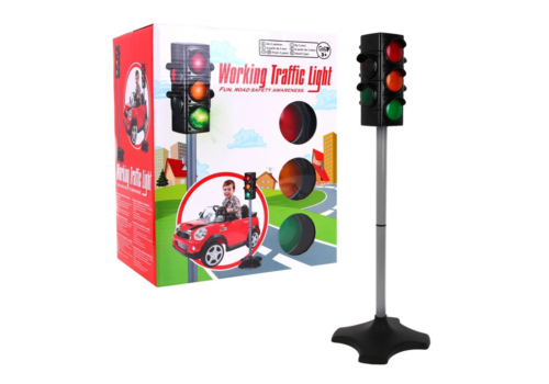 Interaktivt og fungerende trafiklys til børn. Lav jeres egen trafikskole og lær børnene på en sjov og lærende måde, hvordan man gør i trafikken.