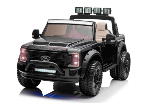 Eksklusiv Ford Duty F450 elbil til børn med hele 4 kraftige 24V motorer, lavet på licens af Ford fabrikken. Plads til 2 børn!
