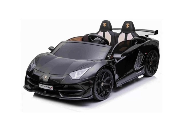 Sort Lamborghini Aventador SVJ Drift elbil til børn - Lavet på original licens fra Lamborghini!