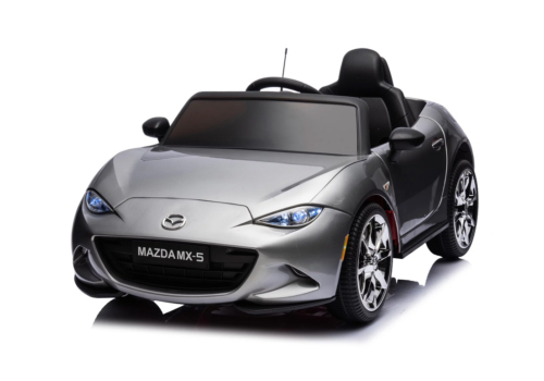 Legendarisk Mazda MX-5 elbil til børn med 4x12V motorer, dobbelt lakering i sølv og med masser af fede detaljer!