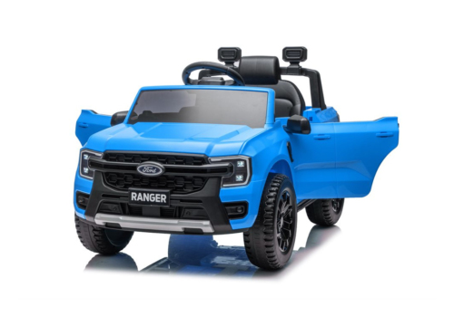 Ford Ranger elbil til børn med 2x12v motorer, gummihjul og lædersæde.