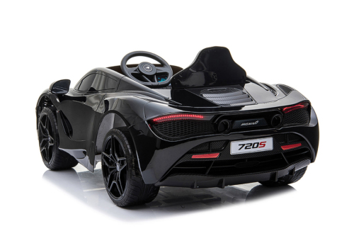 McLaren 720S elbil til børn med 2x12V motorer, gummihjul, lædersæde, multimedieanlæg og meget mere.