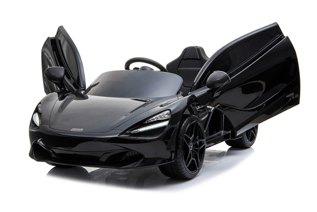 McLaren 720S elbil til børn med 2x12V motorer, gummihjul, lædersæde, multimedieanlæg og meget mere.