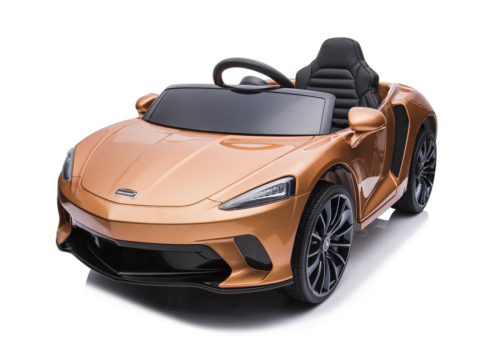 Elektrisk kobber McLaren GT elbil til børn med gummihjul, 2x12V motor, Bluetooth, lædersæde og meget mere | Lakeret i en flot kobber-lak