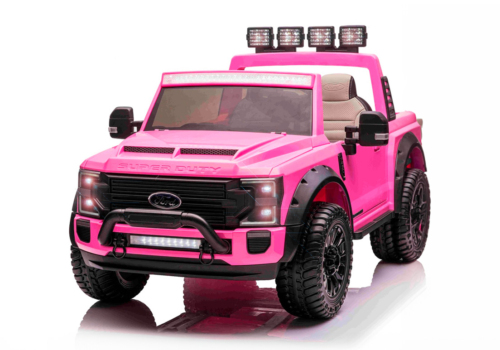 Elektrisk Ford Duty F450 pink elbil til børn med gummihjul, 4x24V motorer