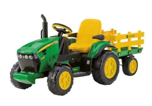 Populær John Deere Ground Force el-traktor til børn med anhænger.