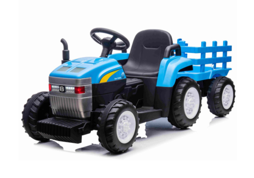 New Holland T7 el traktor til børn med anhænger, 2x12V motorer og meget mere.