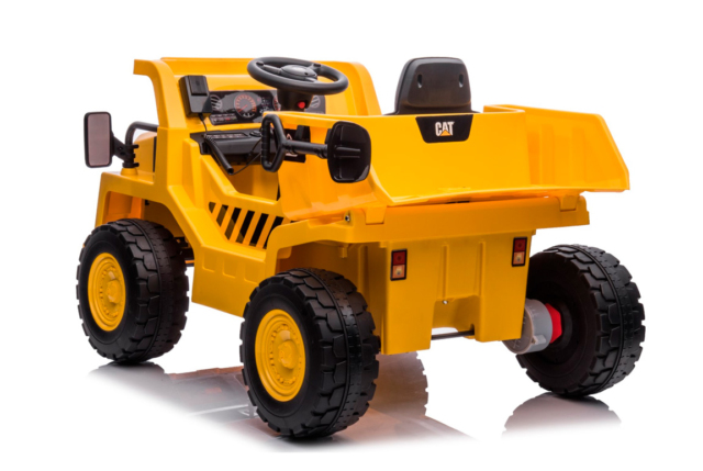 Elektrisk CAT Caterpillar Dumper med tip-lad til børn med 2x12V motorer og meget andet.