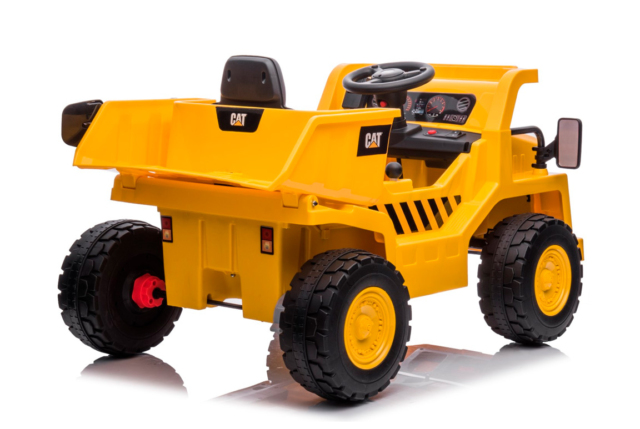 Elektrisk CAT Caterpillar Dumper med tip-lad til børn med 2x12V motorer og meget andet.