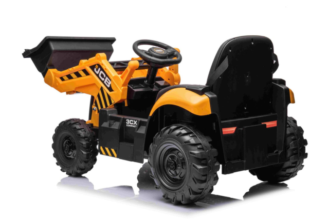 Elektrisk JCB traktor med frontskovl til børn, 2x12V motorer.