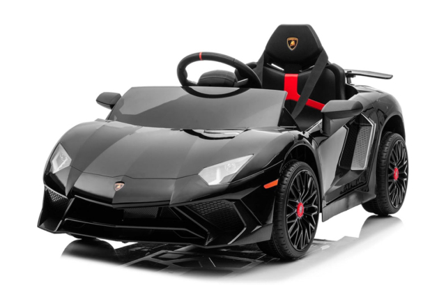 Sort Lamborghini Aventador SV elbil til børn, 2x12V