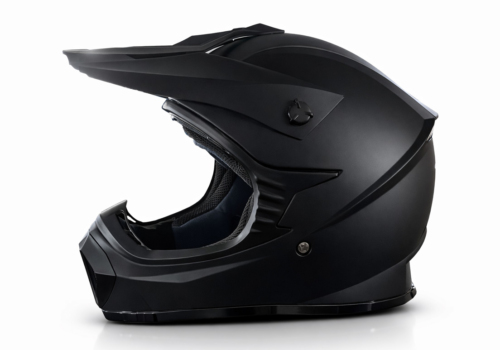 Godkendt crosser og ATV hjelm til voksne og store børn i mat sort.