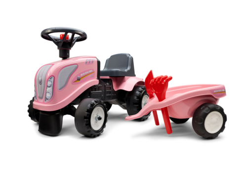 Flot pink Baby FALK New Holland gå-traktor til børn i alderen 1-3 år.