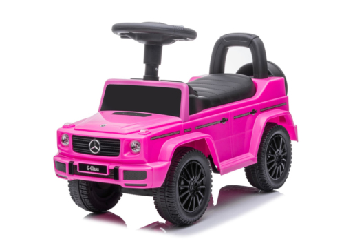 Pink Mercedes G350D gåbil til børn - Med lædersæde, bagagerum og lavet på original licens fra Mercedes.