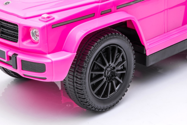 Pink Mercedes G350D gåbil til børn - Med lædersæde, bagagerum og lavet på original licens fra Mercedes.