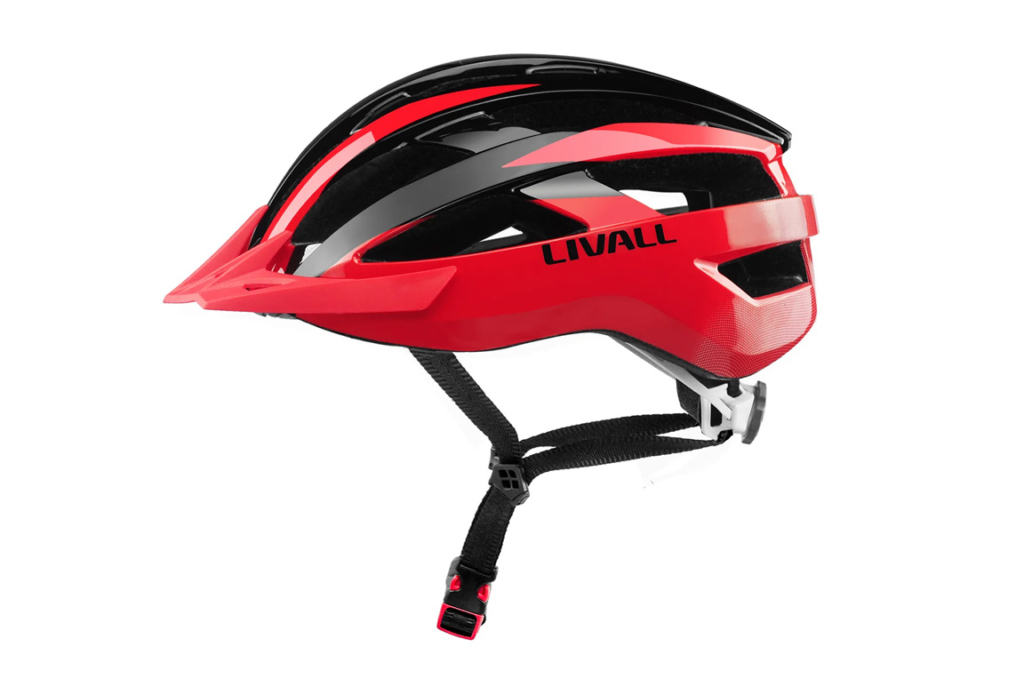 Sort/rød Livall MT1 Neo cykelhjelm | Bluetooth, SOS, led-lys, musik