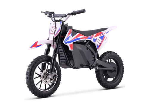 Elektrisk 800W Dirtbike til børn, 36V med navmotor, Topfart på 30 km/t. Med fartbegrænser.