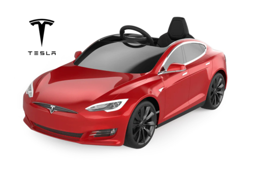 Elektrisk Rød Tesla Model S elbil til børn - Tesla til børn.