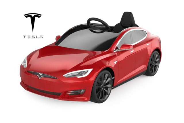 Elektrisk Rød Tesla Model S elbil til børn - Tesla til børn.