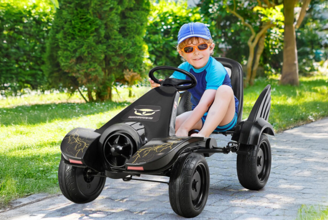 Super sej Batmobil - Batman Pedalgokart til børn i alderen 3-8 år. Pedal gokart med pedaler.