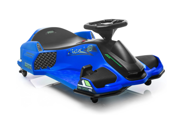 Hurtig elektrisk blå Thunder Drift Gokart 360 el-gokart til børn.