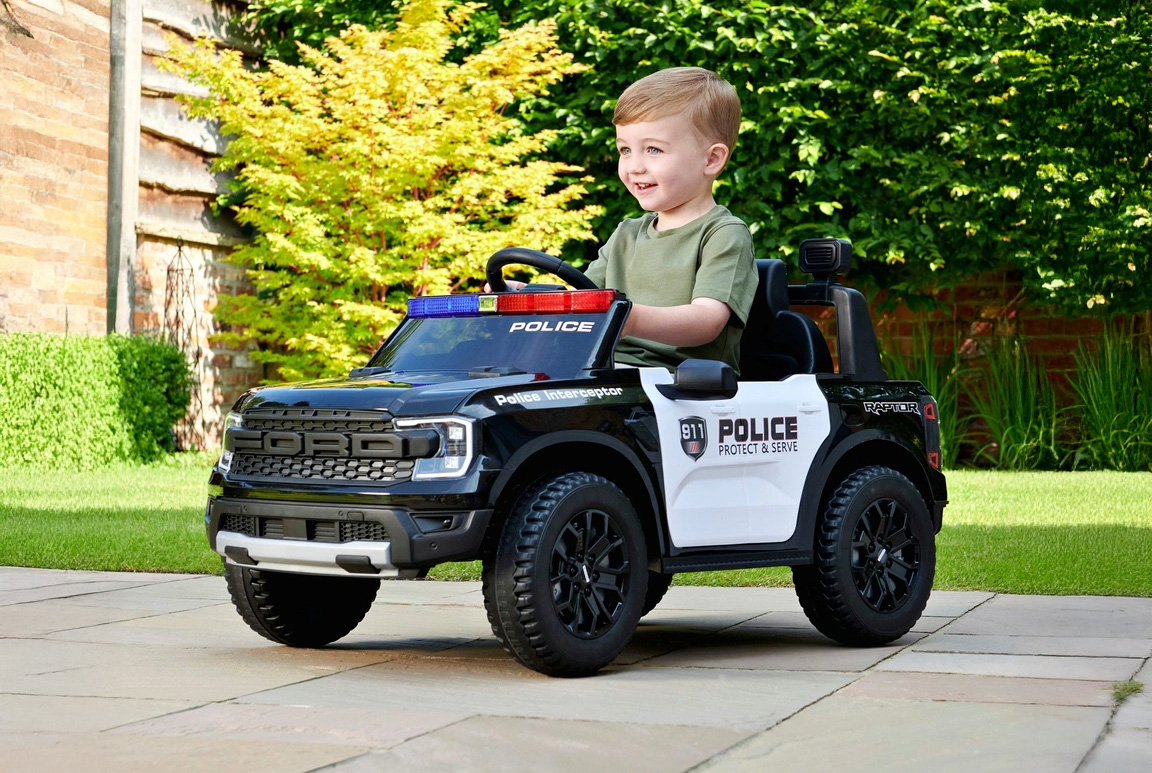 Ford Ranger Wildtrack 707 politibil til børn med politiblink, mikrofon, musikanlæg og meget mere.