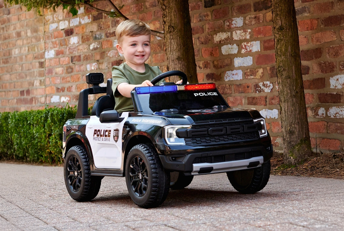Ford Ranger Wildtrack 707 politibil til børn med politiblink, mikrofon, musikanlæg og meget mere.