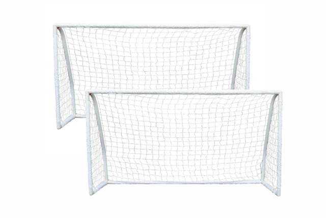 Stort og robust Stanlord PVC fodboldmål i størrelsen 275x150 cm til haven.