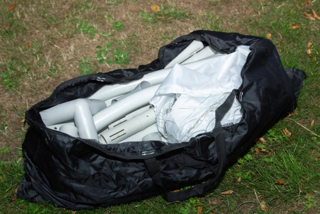 Stort og robust Stanlord PVC fodboldmål i størrelsen 275x150 cm til haven.