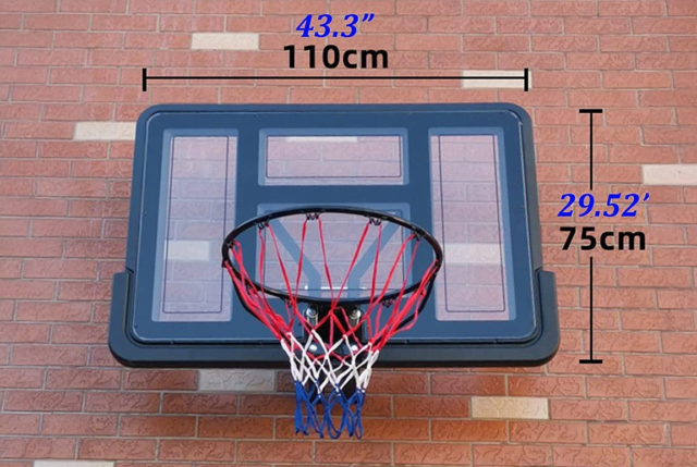 Vægmonteret Stanlord Basketball Kurv Pro til væg - 110x75 cm.