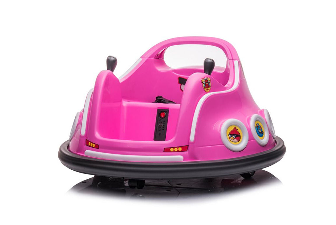 Angry Birds Bumper Kart til børn i pink. 2x12V motorer. Ligesom at køre i en radiobil!