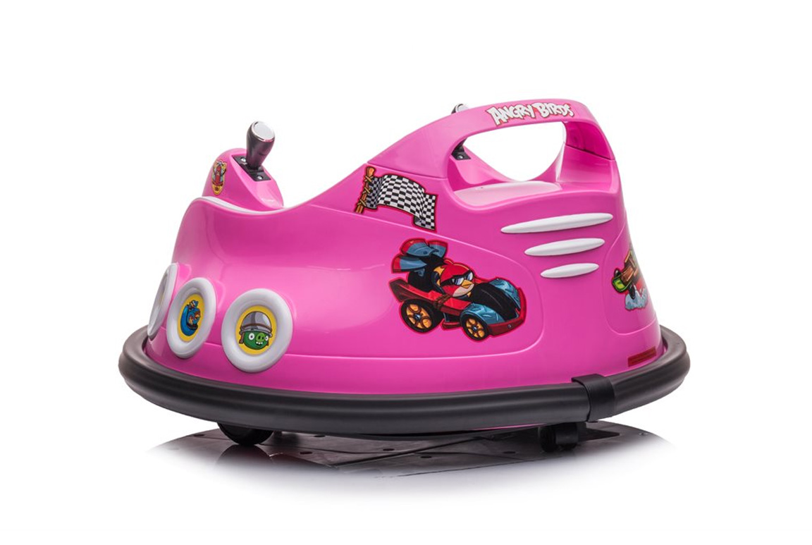 Angry Birds Bumper Kart til børn i pink. 2x12V motorer. Ligesom at køre i en radiobil!