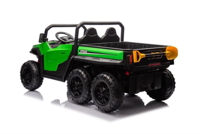 Elektrisk Farmer Truck Gen.2 til børn med 4x24V motorer, lædersæder og EVA-gummihjul. Plads til 2 børn!