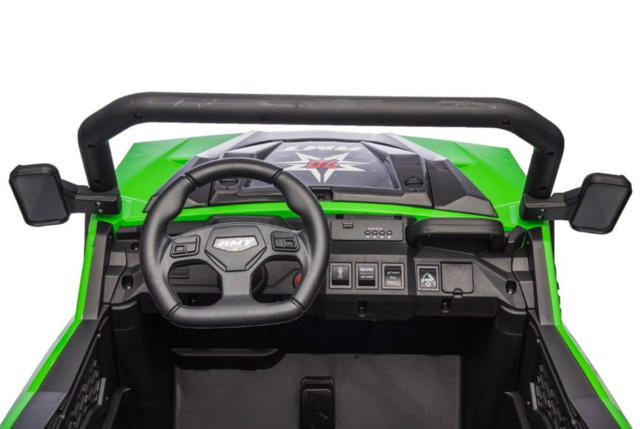 Elektrisk Farmer Truck Gen.2 til børn med 4x24V motorer, lædersæder og EVA-gummihjul. Plads til 2 børn!