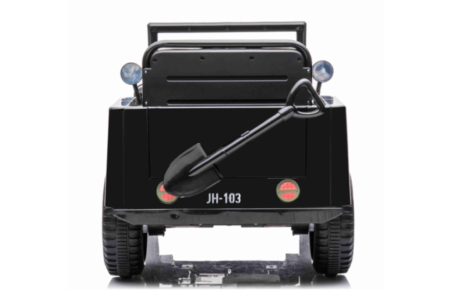 Elektrisk Militær Jeep til børn i sort (Willys Jeep) med 4x12V motorer.