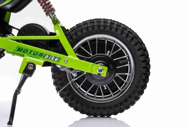 Grøn elektrisk el-crosser til børn med 24v batteri og 250w brushless motor.
