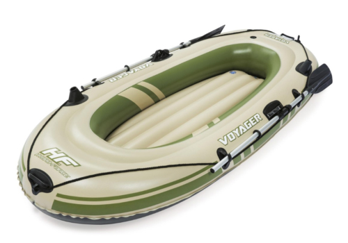 Stor oppustelig gummibåd - Bestway Hydro-Force Voyager 300 i målene 243x102 cm. med indbygget fiskestangsholdere.