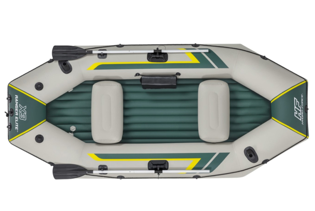 Stor oppustelig gummibåd - Bestway Hydro-Force Ranger Elite X3 Rafting 295x130 cm.