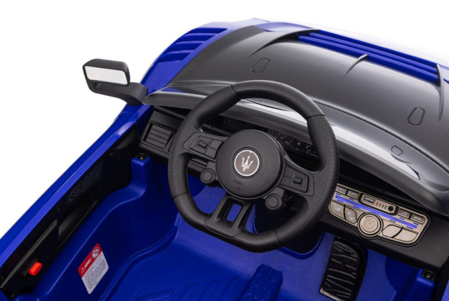 Blå Maserati MC20 GT2 elbil til børn med 4x12V motorer.