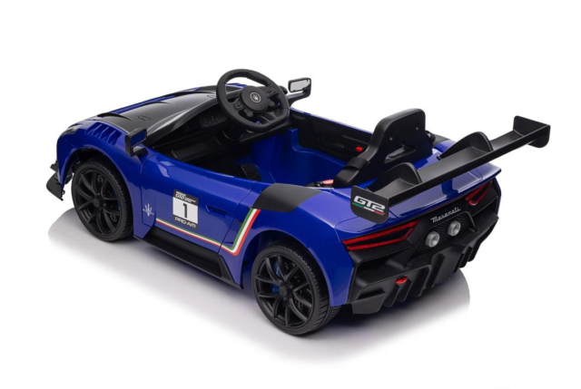 Blå Maserati MC20 GT2 elbil til børn med 4x12V motorer.