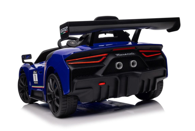 Blå Maserati MC20 GT2 elbil til børn med 4x12V motorer.