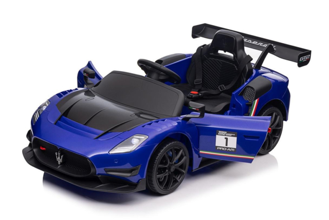 Blå Maserati MC20 GT2 elbil til børn med 4x12V motorer.