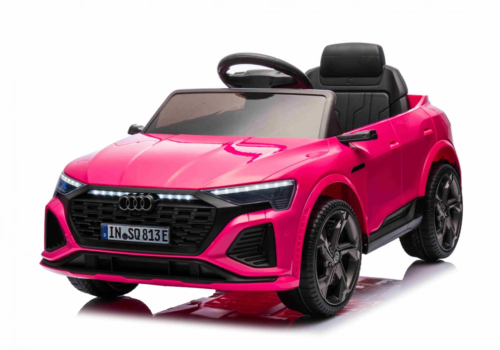 Pink Audi SQ8 elbil til børn med lædersæde, EVA-gummihjul, 2x12V motorer, musikanlæg og meget mere.