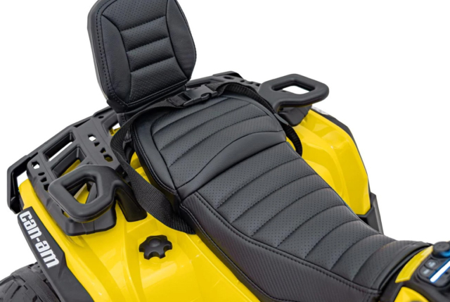 Can-Am Outlander Mini ATV, EVA-gummihjul og lædersæde, 4x12V, Gul
