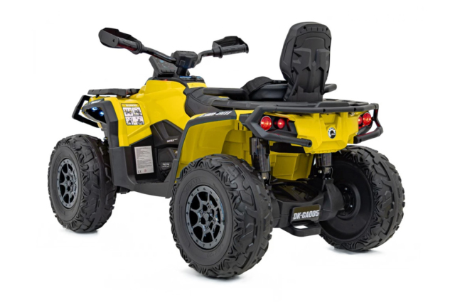 Can-Am Outlander Mini ATV, EVA-gummihjul og lædersæde, 4x12V, Gul
