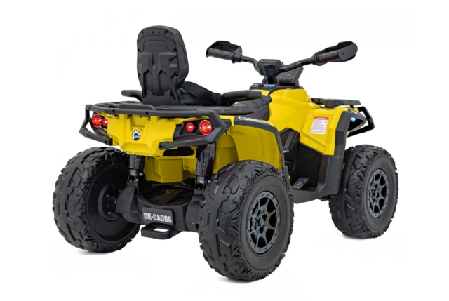 Can-Am Outlander Mini ATV, EVA-gummihjul og lædersæde, 4x12V, Gul