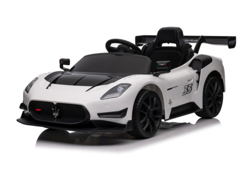 Hvid Maserati MC20 GT2 elbil til børn med 4x12V motorer.