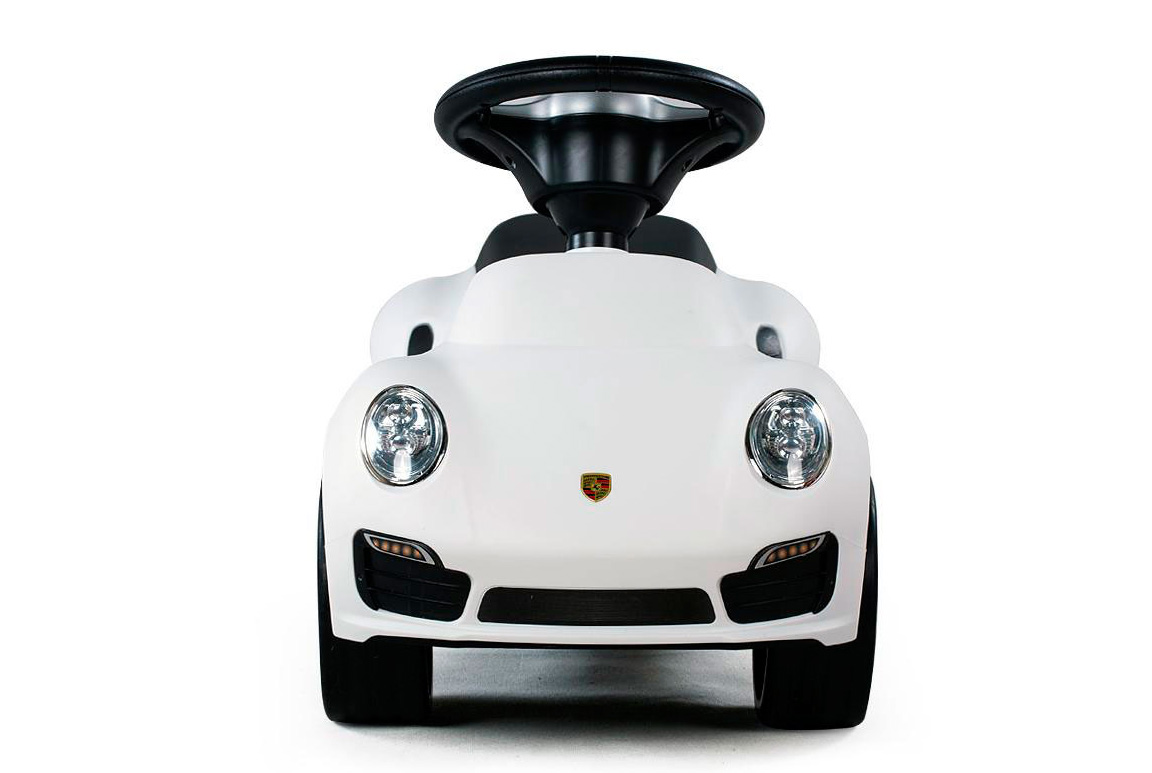Hvid Porsche 911 Turbo S gåbil til børn fra kendte Rastar.