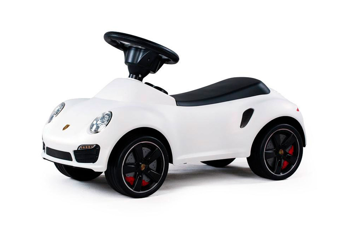 Hvid Porsche 911 Turbo S gåbil til børn fra kendte Rastar.